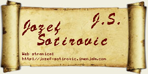 Jožef Sotirović vizit kartica
